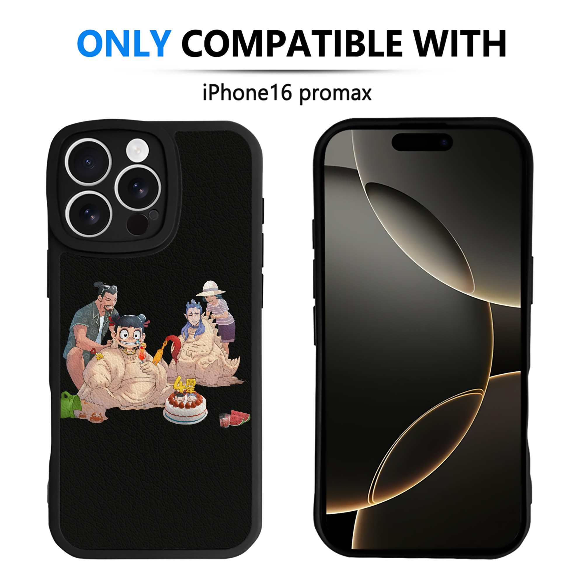 （画像用） Ne Zha 2 ナタ 魔童の大暴れ 【iPhone 16シリーズ対応】シリコンスマホケース（レザー調） 材質：シリコン